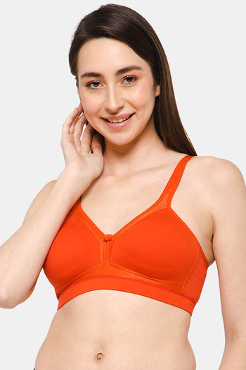 Buy Intimacy Double Layered Non Wired Full Coverage T-Shirt Bra - Fiery Red